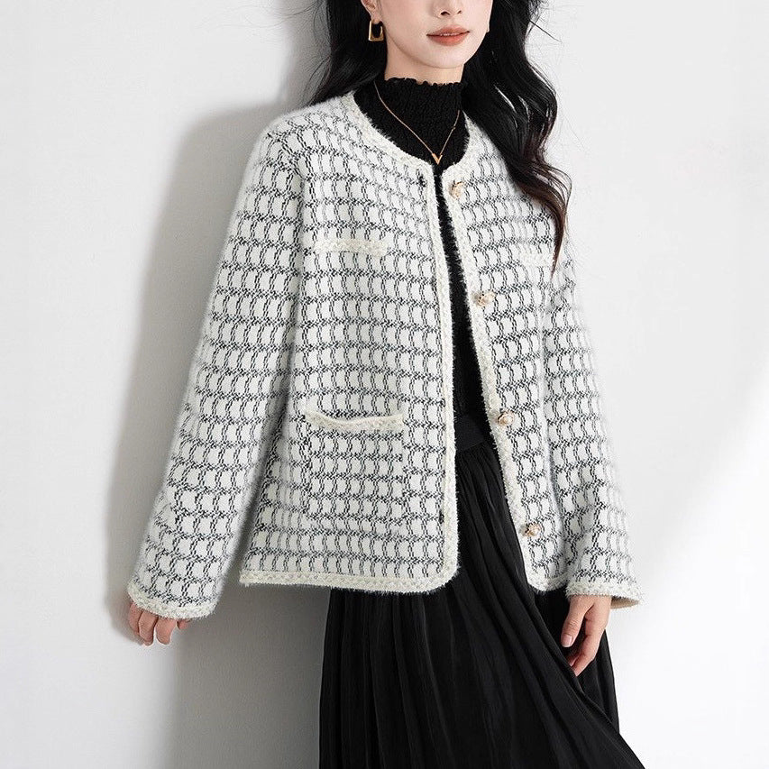 Dames elegant cardigan med tekstureret mønster og knapdetaljer Stilla
