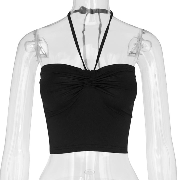 Dame off-shoulder top med rynket detalje Skovae