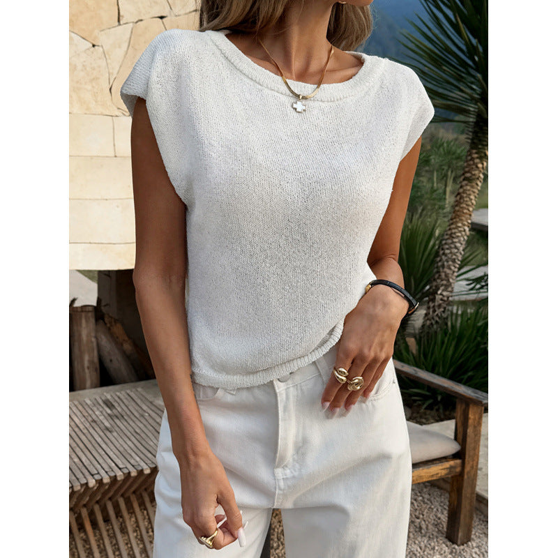 Damen Lässiges Strickoberteil mit überschnittenen Schultern und angenehm weichem Material Skovae