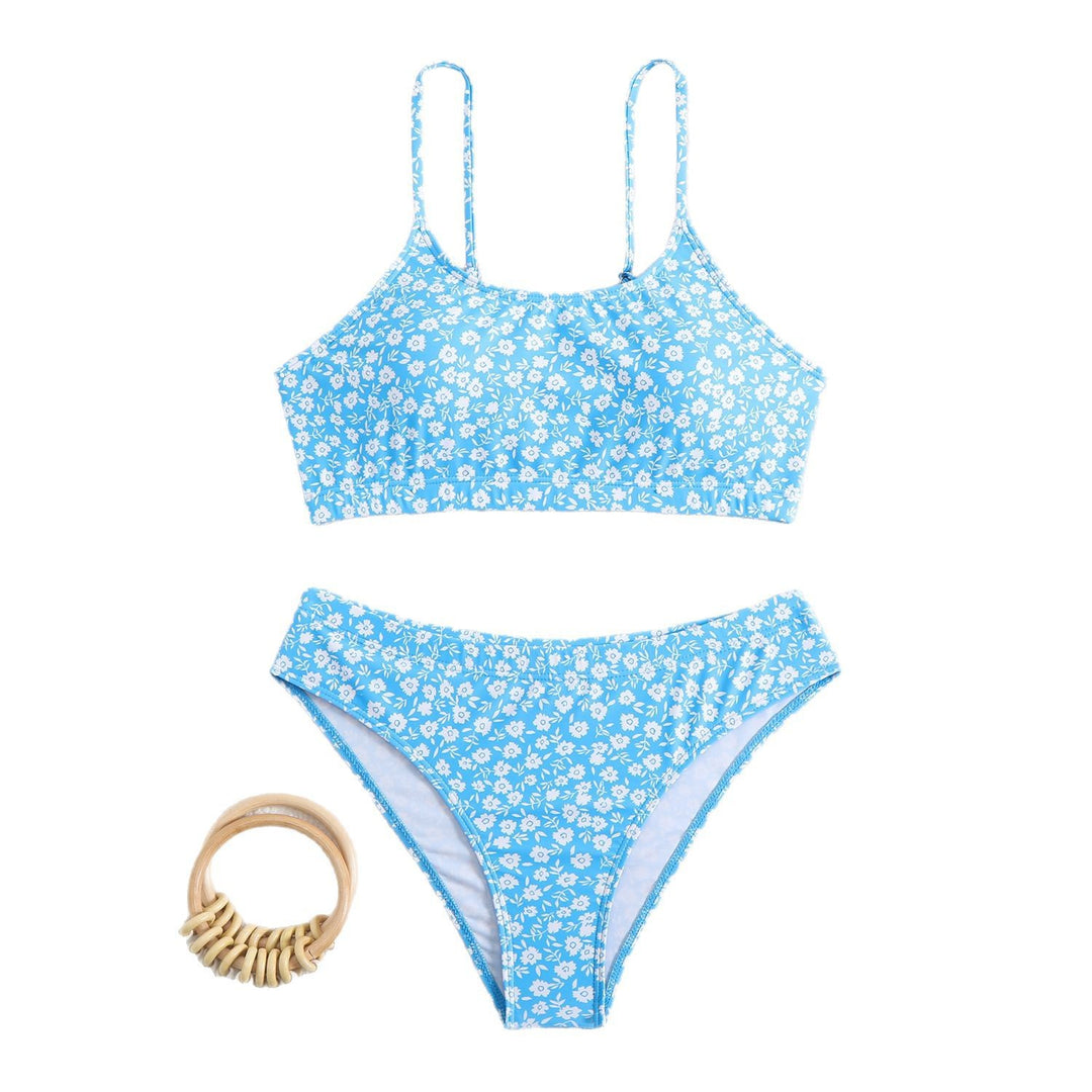 Dame bikini-sæt med moderigtigt blomsterprint og justerbare stropper Stilla