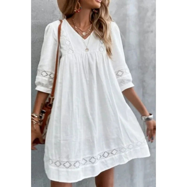 Femme Bohemian Broderet Svingkjole Stilla