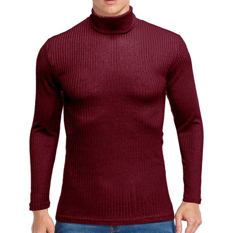 Herrer Langærmet rullekrave sweater i høj kvalitets ribstrik Stilla