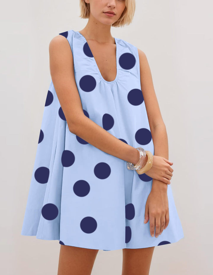 Damer Polka Dot A-linje Kjole Stilla