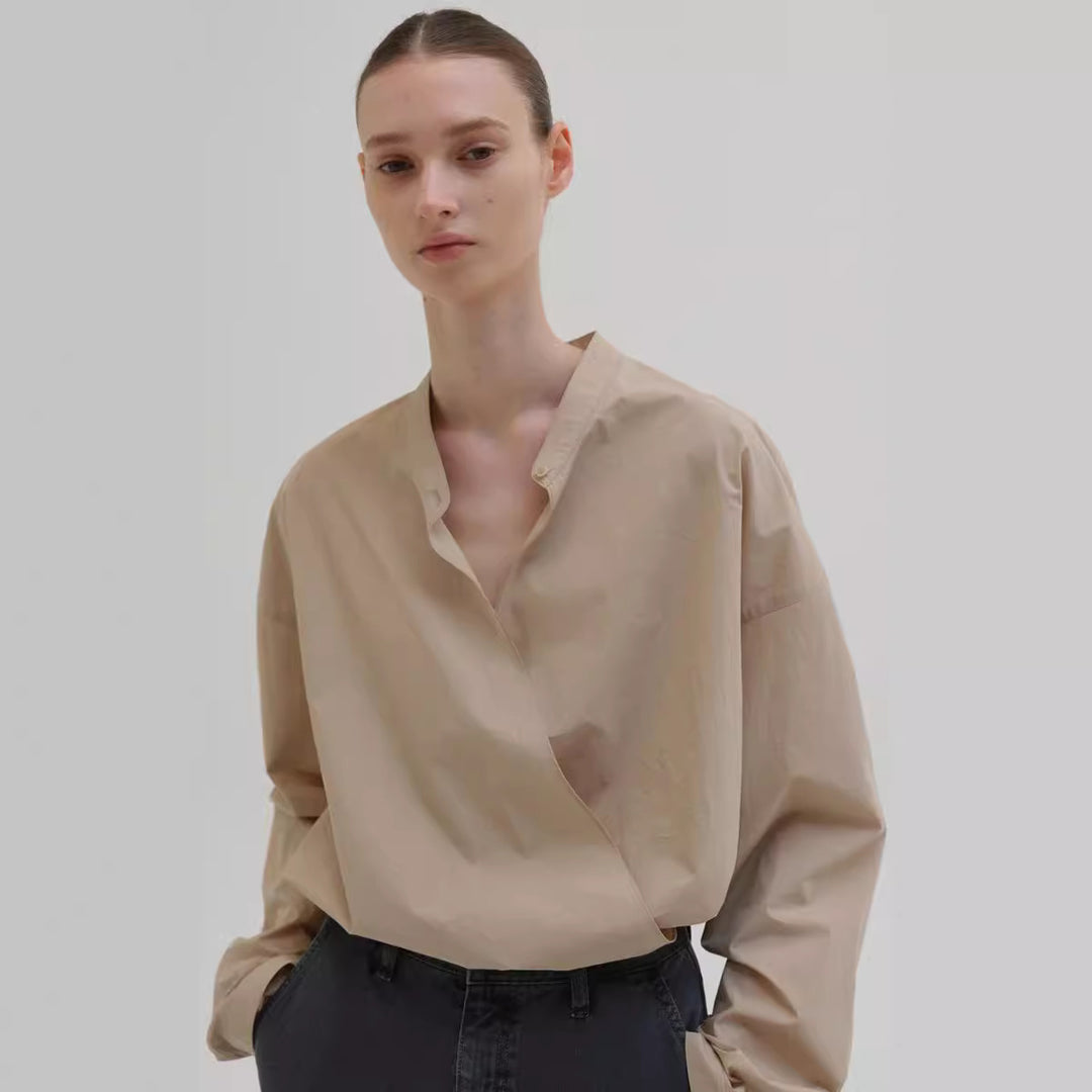 Kvindernes asymmetrisk skjorte bluse med minimalistisk design Stilla
