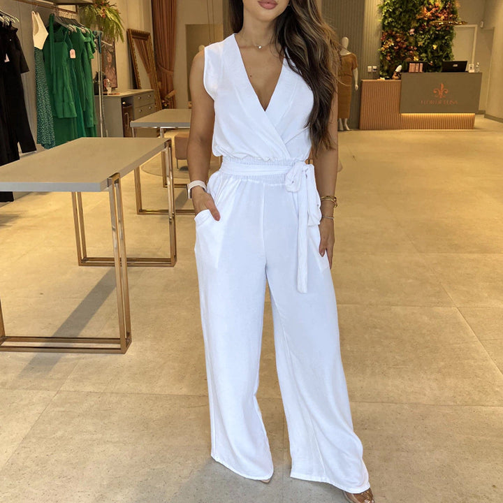 Dame Elegant Bredbenet Overall Stilla