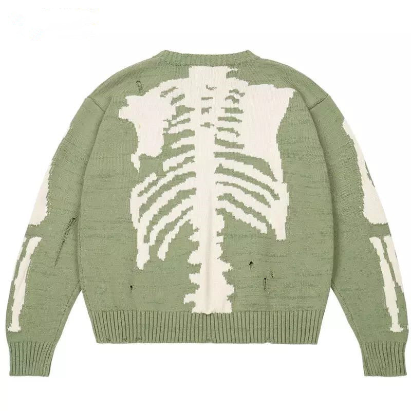 Dame sweatshirt med iøjnefaldende skeletmønster Stilla