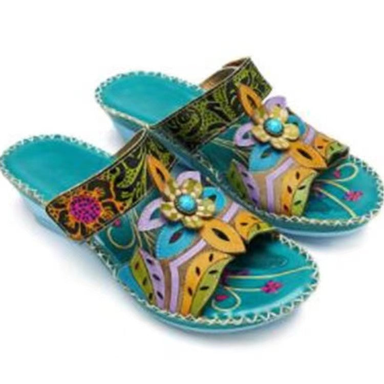Dame Komfort-sandaler med blomstret design og polstret fodseng Stilla