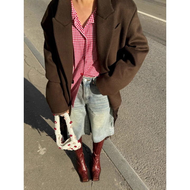 Dame Oversized Frynsejakke Stilla