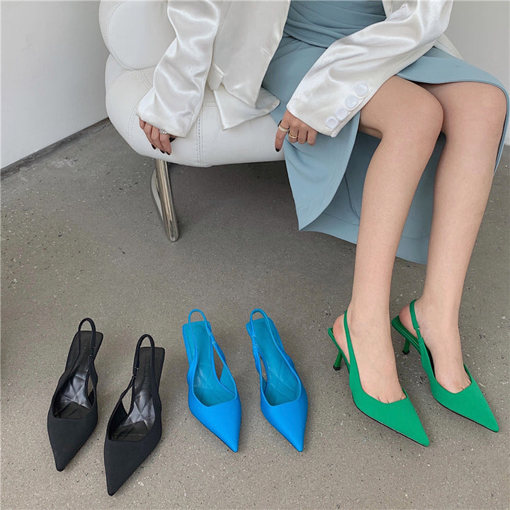 Dame Slingback-pumps med spids tåparti og elegant hæl Stilla