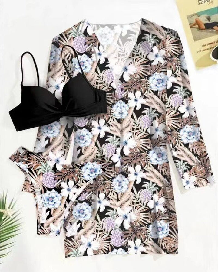 Femme Tropical Print Badetøj og matchende bikini-sæt Stilla