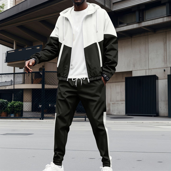 Herrer sporty outdoor sæt med åndbare materialer og stilfuldt farveblokdesign Stilla