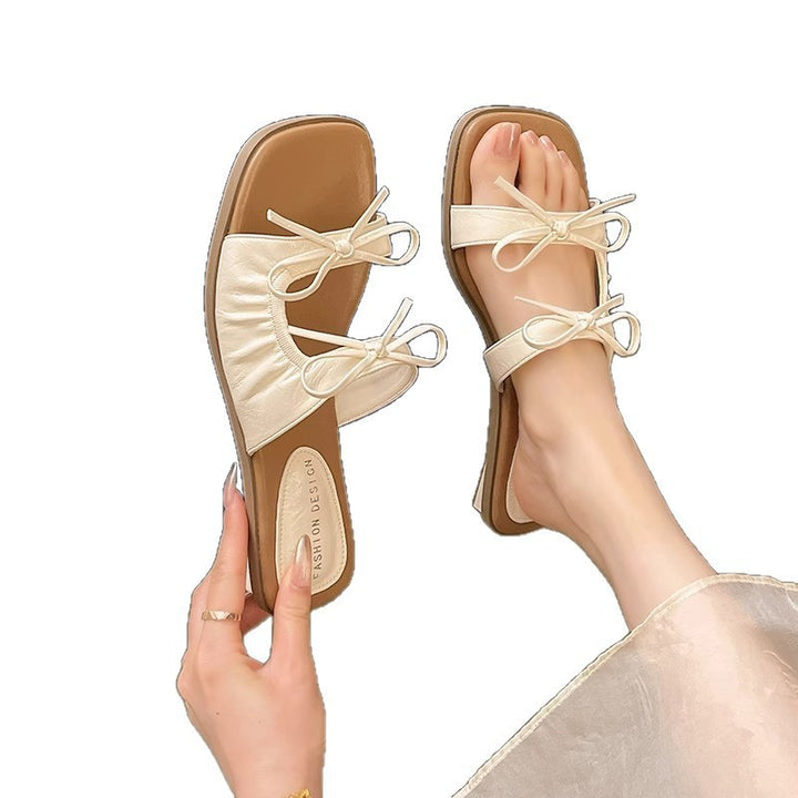 Femme Elegante Slide Sandaler med Sløjfedekoration Stilla