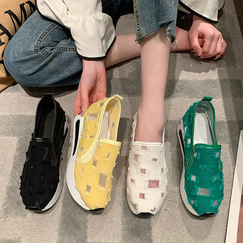Dame Slip-On Sneakers med innovativt tekstildesign og skridsikker sål Stilla