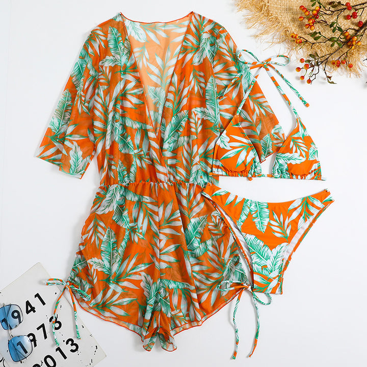 Dame Tropical Print Badedragt Sæt Stilla