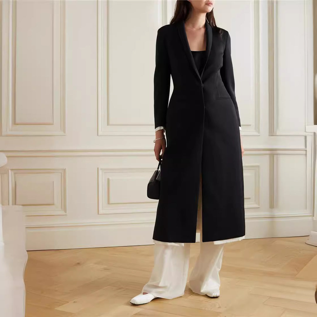 Dame elegant duffel frakke med stilfuld revers Stilla
