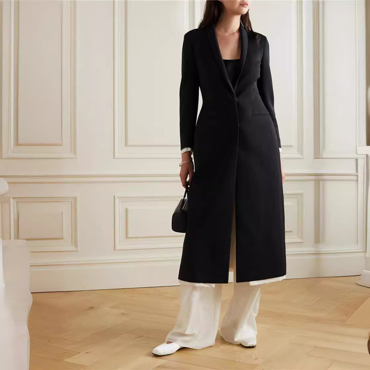 Dame elegant duffel frakke med stilfuld revers Stilla