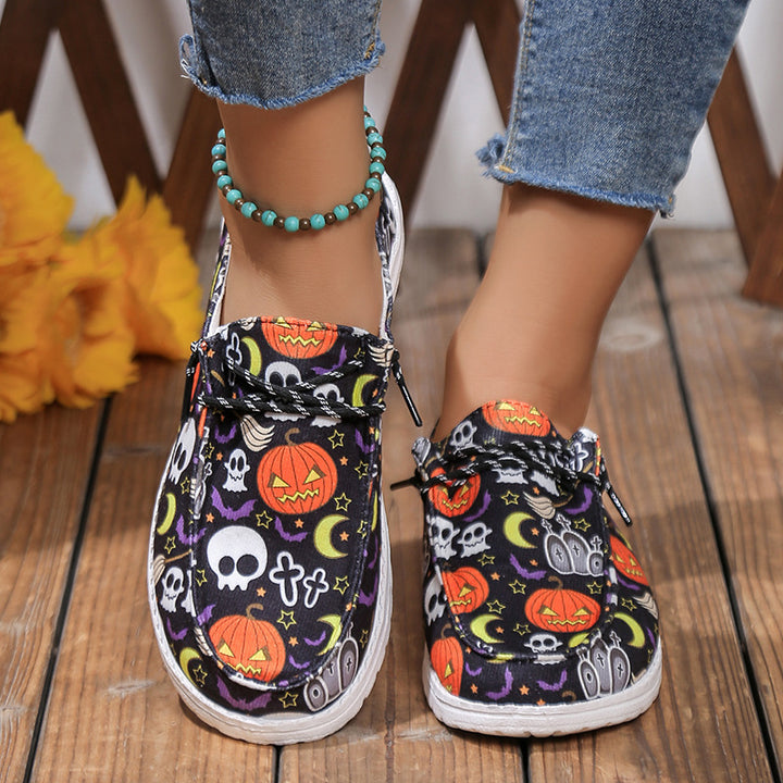 Dame Slip-On Sneakers med farverigt motiv og behageligt tekstil-overmateriale Stilla