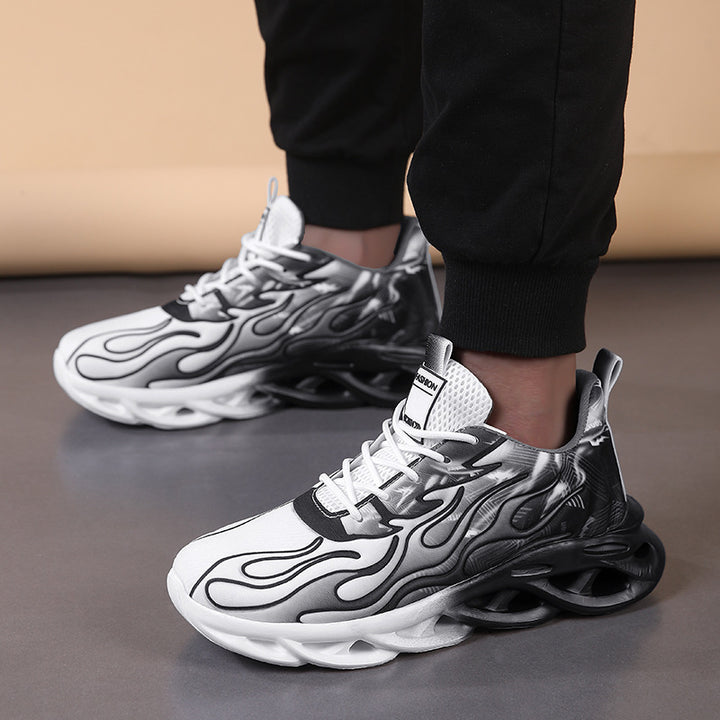 Herrer Stilfulde Performance Sneakers med Flamme Design Stilla