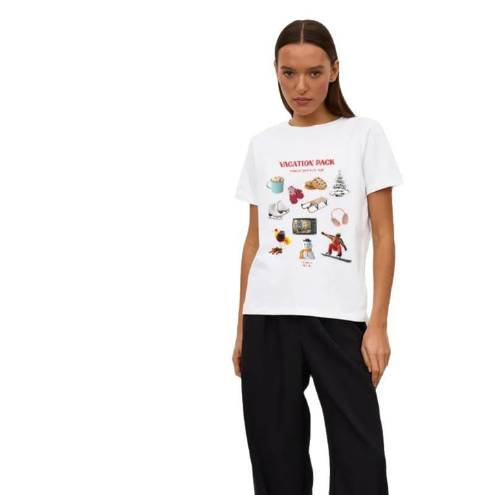 Dame T-shirt med kreativt vinter sport collage design Stilla
