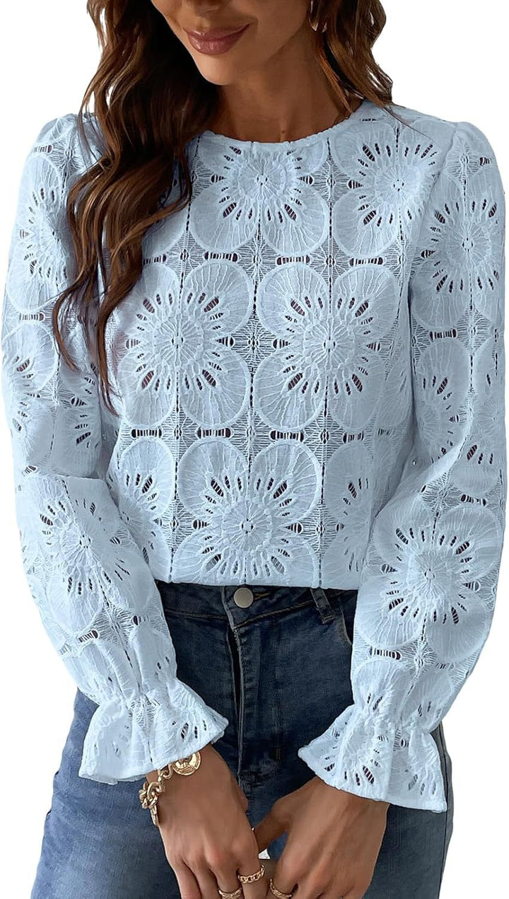 Damebluse med floral spids Stilla