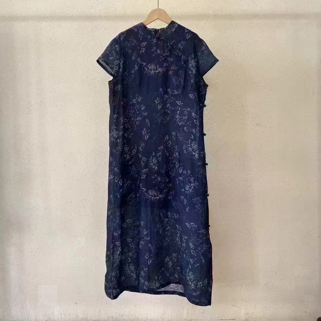 Femme Floral Print Lang Maxi Kjole Stilla