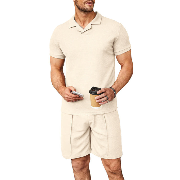 Herre sportiv kortærmet polo shirt med praktiske lommer og behagelige shorts Stilla