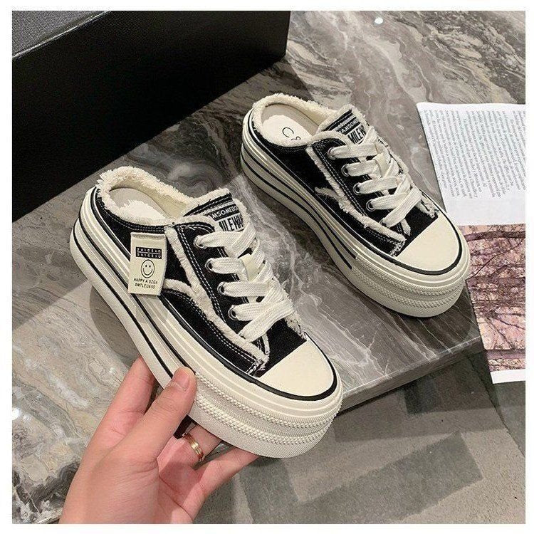 Dame plüsch-plateau-sneakers med skridsikker sål og afslappet design Stilla