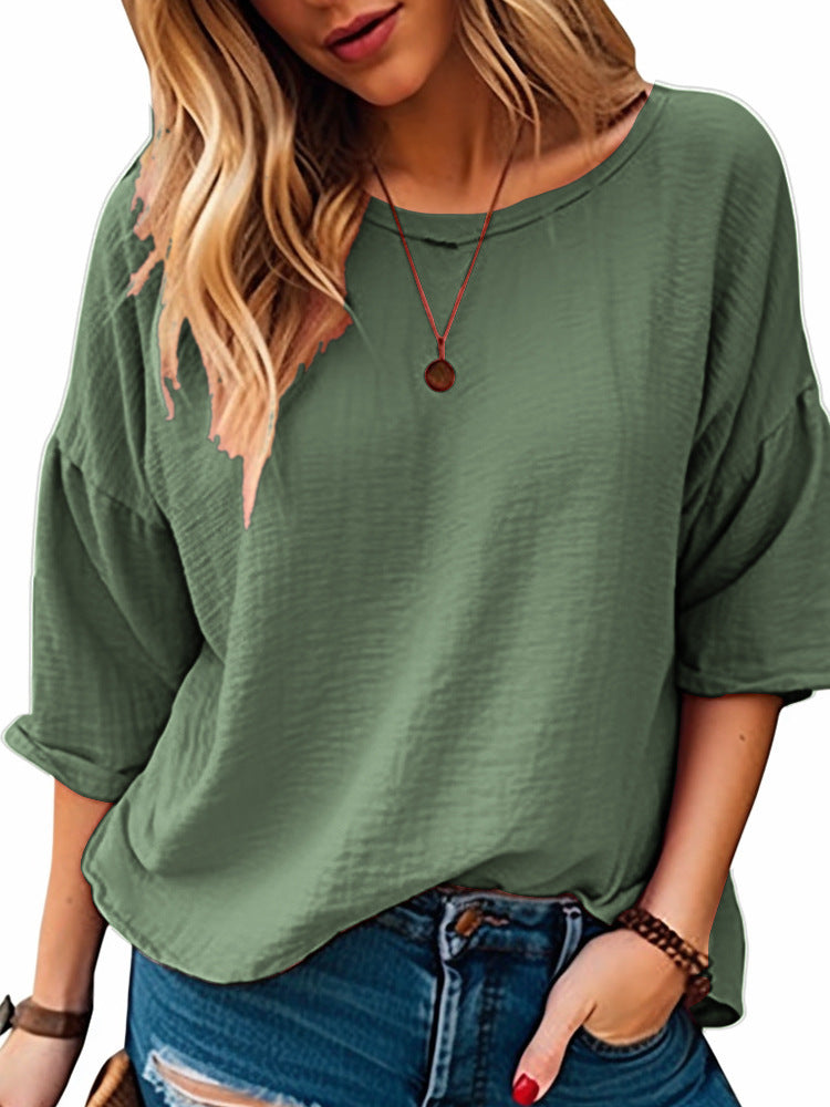 Dame afslappet oversized overdel med struktureret look Stilla