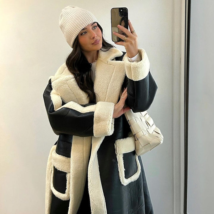 Dame Oversized Kunstpelsjakke med lommer og elegant snit Stilla