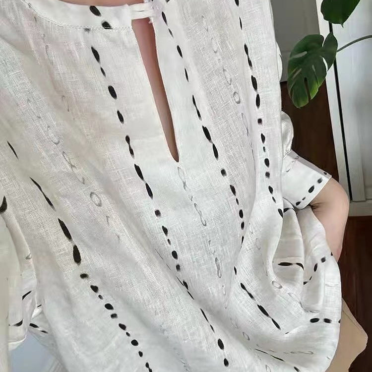 Femme Relaxed Fit Placket Detalje Skjorte Stilla