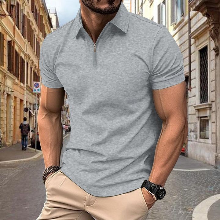 Herrer polo shirt med moderigtigt lynlås og åndbare egenskaber Stilla