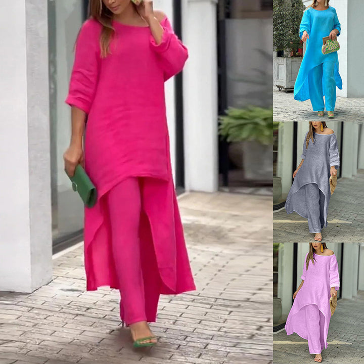 Damer luftig kaftan-stil to-delt med asymmetrisk snit Stilla