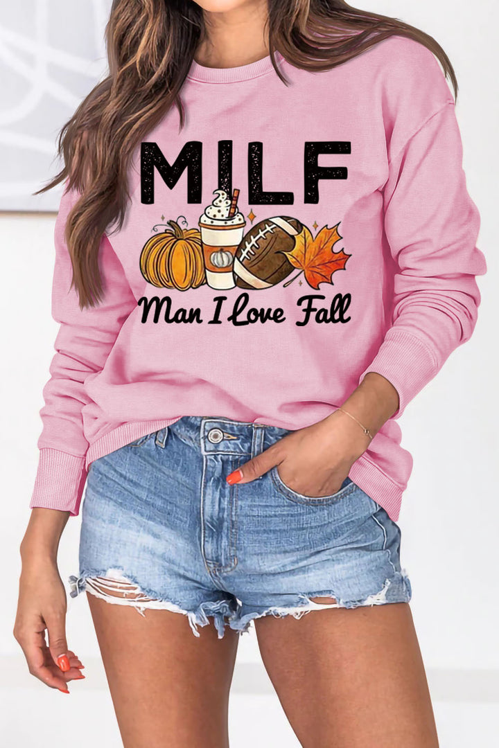Kvinder sweatshirts med efterårselement motiv og inspirerende tekst Stilla