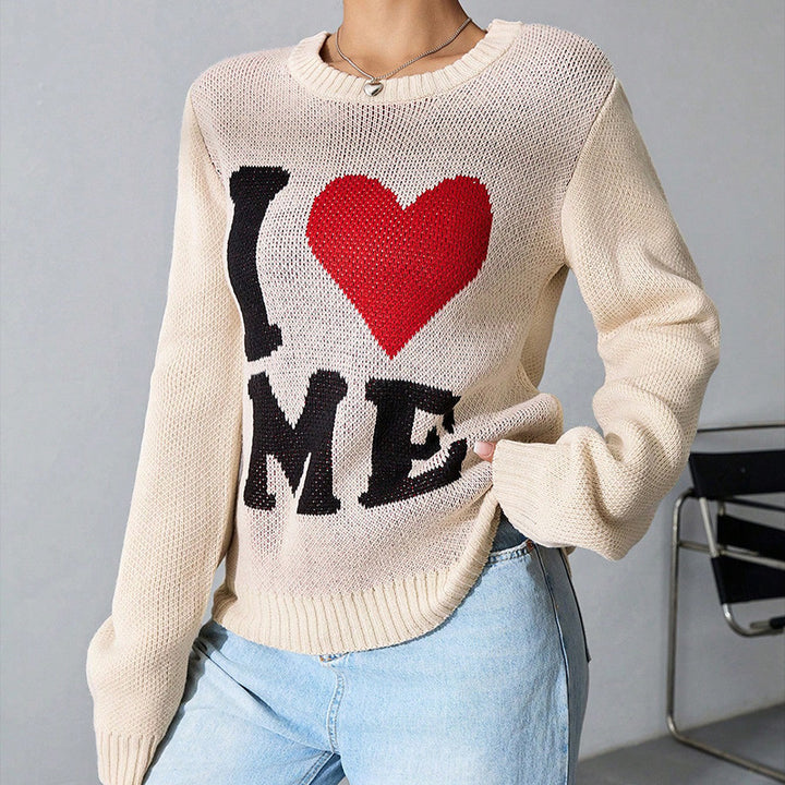 Damer afslappet sweater med grafisk tekst og løs pasform Stilla