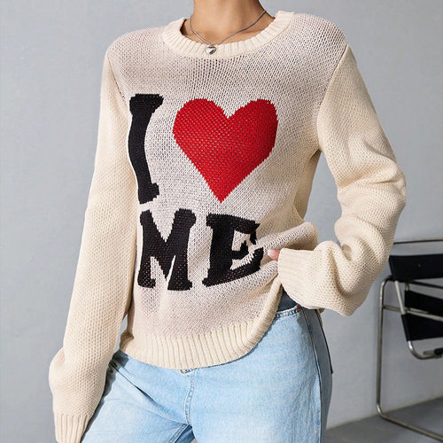 Damer afslappet sweater med grafisk tekst og løs pasform Stilla