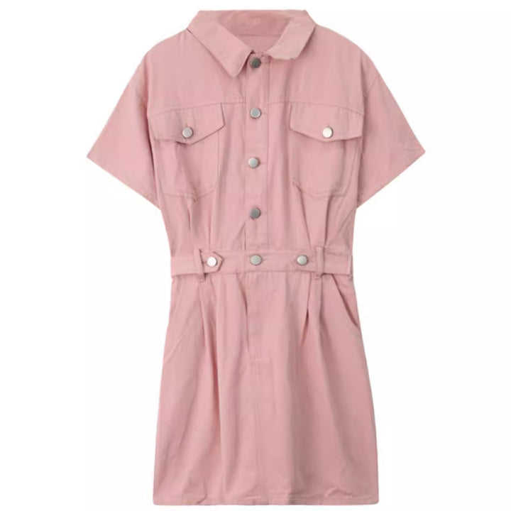 Femme Button-Up Utility-Kjole med justerbart taljetræk Stilla