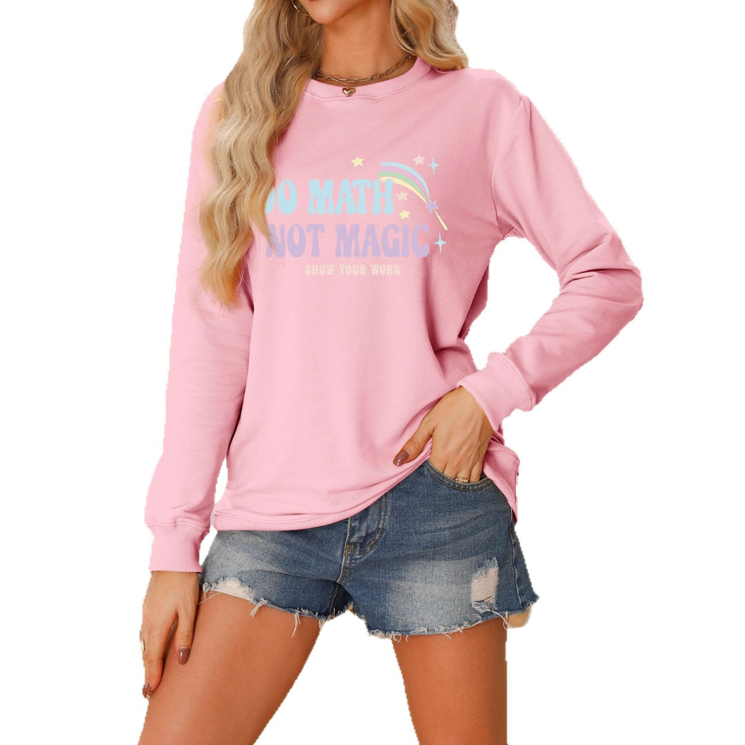Dame casual sweatshirt med inspirerende matematikmotiv Stilla