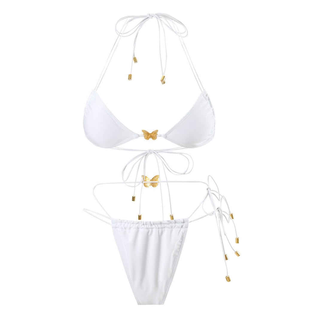 Dame Bikini-sæt med luksuriøse, gyldne sommerfugledetaljer Stilla