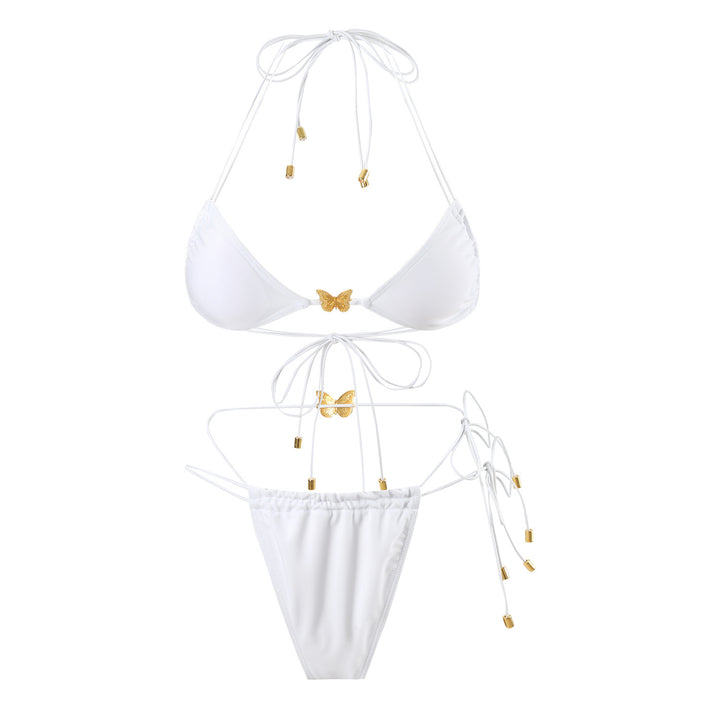 Dame Bikini-sæt med luksuriøse, gyldne sommerfugledetaljer Stilla