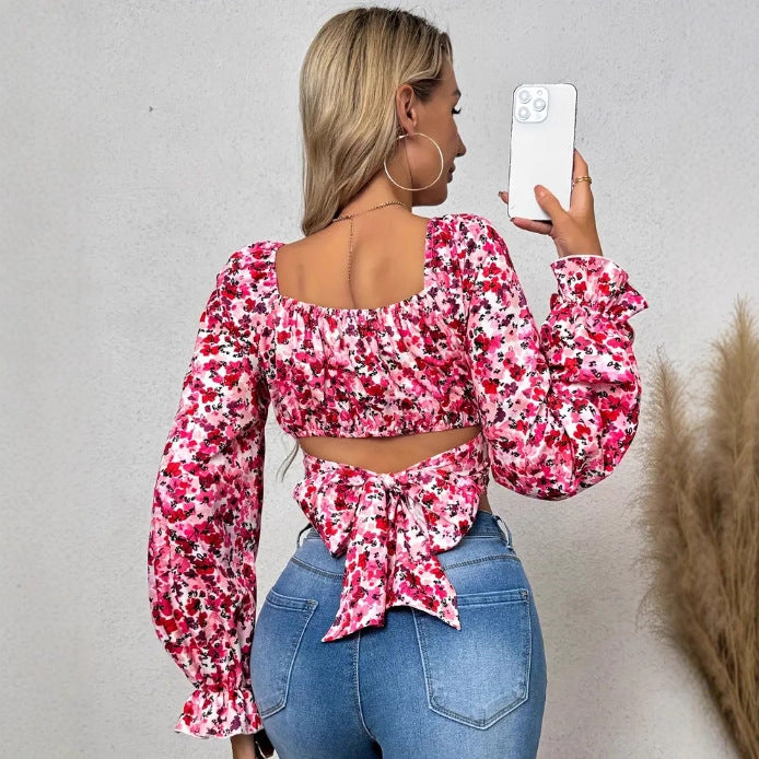 Dame Off-Shoulder Floral Crop Top Stilla