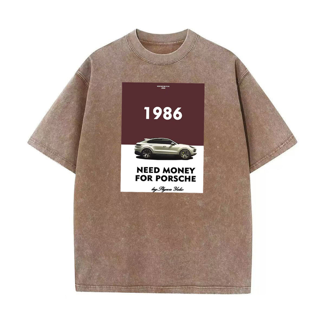 Dame T-shirt med nostalgisk automobil og humoristisk slogan Stilla
