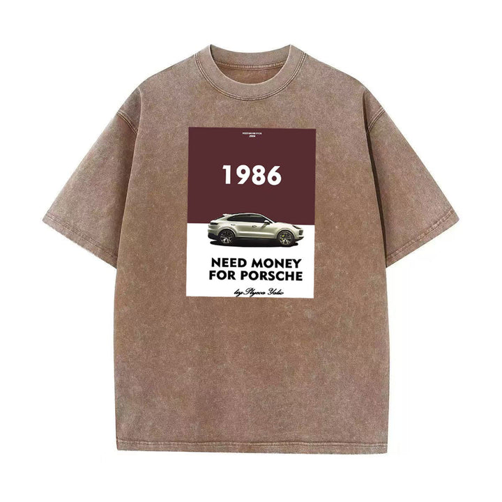 Dame T-shirt med nostalgisk automobil og humoristisk slogan Stilla
