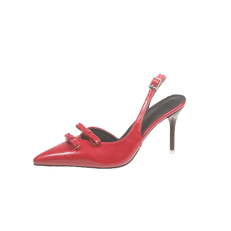 Dame spidse slingback hæle med sløjfe accenter Stilla