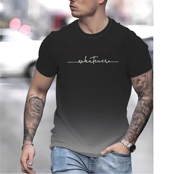 Herre T-Shirt med kreativ tekst og åndbart design Stilla