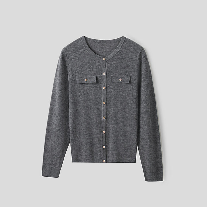 Dame Klassisk Knap-Front Cardigan Stilla