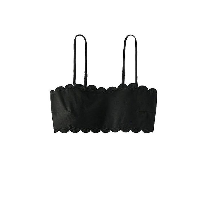 Dame Bandeau-top med elegant bølgekant og justerbare stropper Stilla