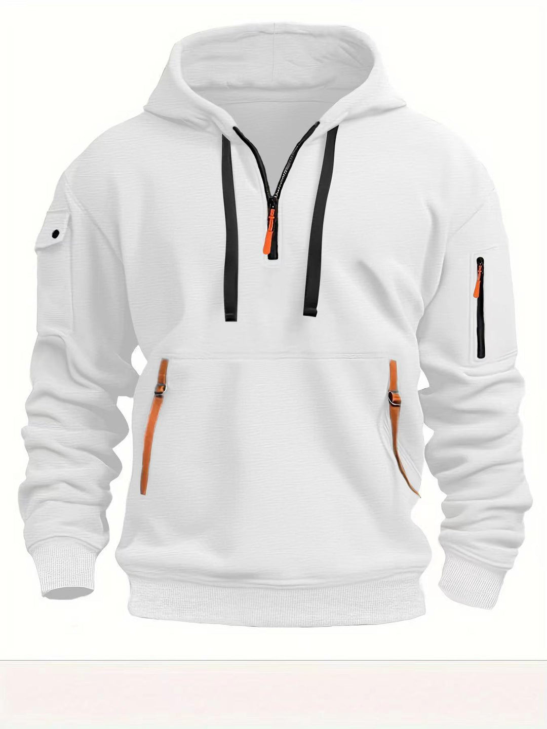 Herre hoodie med praktiske lynlåslommer Skovae