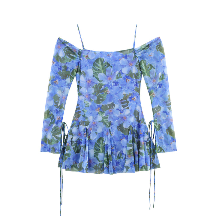 Femme Off-Shoulder Ruffleshirt Mini Kjole med Bindingsdetalje Stilla