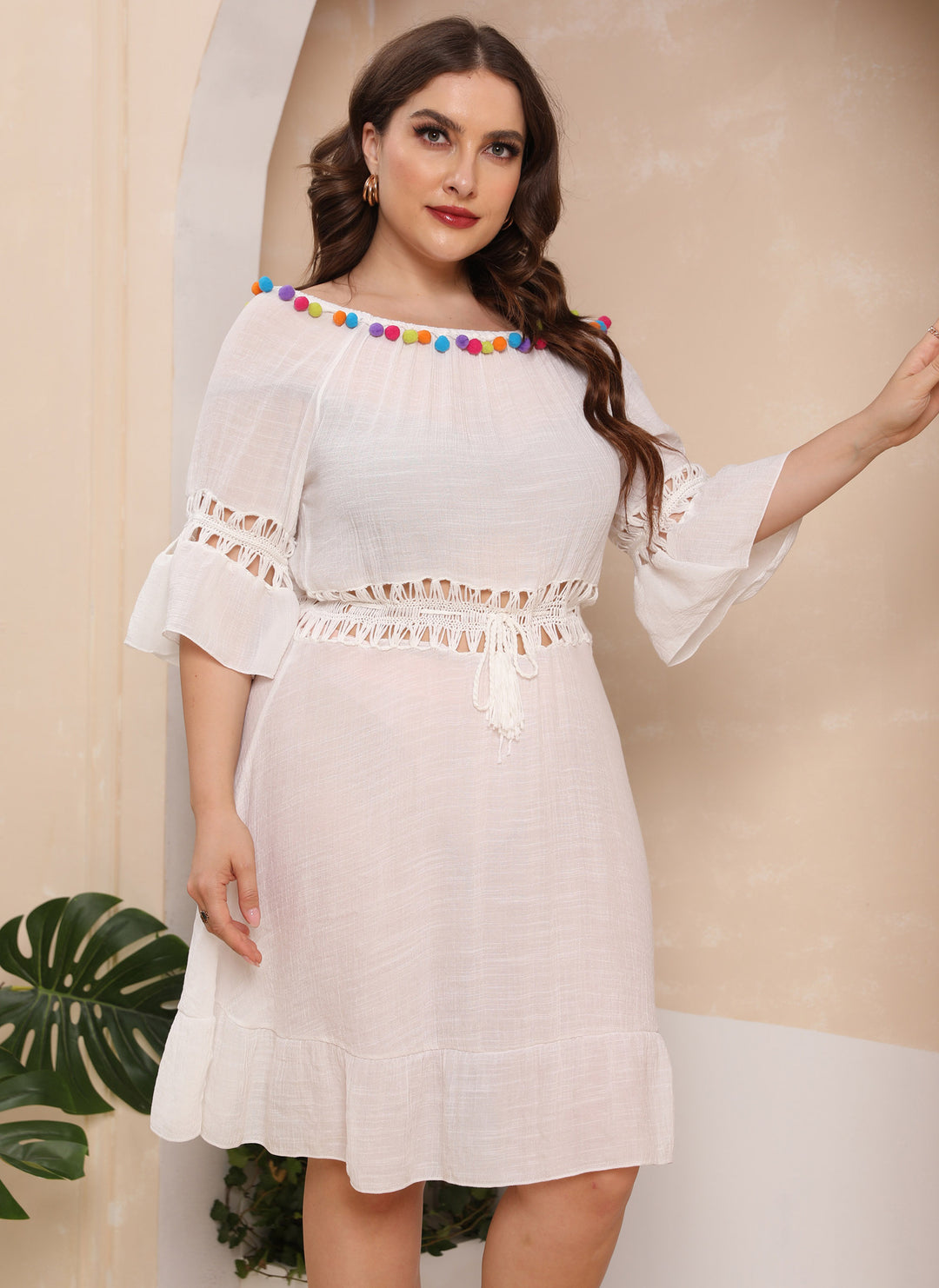 Damer Off-Shoulder Cut-Out Strandkjole Stilla