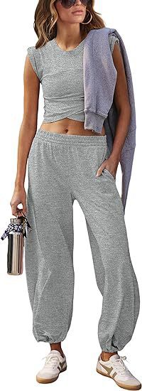 Dame Sporty joggingdragt sæt med elastisk talje og moderne snit Stilla